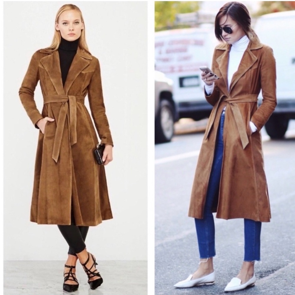 Reformation Oakley Suede Trench Coat XS